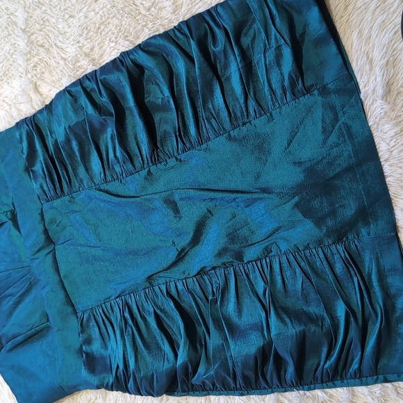 Y2K Vintage Cindy USA Iridescent Aqua Taffeta Cocktail Dress with Shrug Size 3XL - Picture 4 of 16